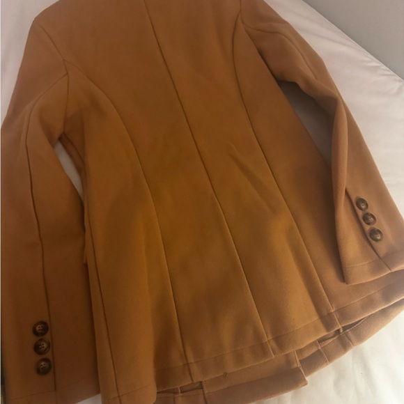 Camel Double-Breasted Women's Blazer Jacket - Picture 9 of 10